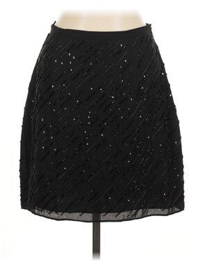 Banana Republic Black Sequined A-Line Skirt